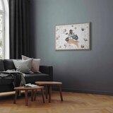  Slika - Galactic Races - A Bear Participating in Car Races Among Planets Clouds and Stars in Pastel Hues 60x40 U prirodnom drven | shoptok.hr
