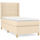  s oprugama i madracem krem 90 x 190 cm od tkanine | shoptok.hr