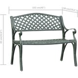 vidaXL vrtna klupa 102 cm od lijevanog aluminija zelena | shoptok.hr