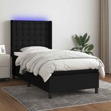  Krevet box spring s madracem LED crni 80 x 200 cm od tkanine | shoptok.hr