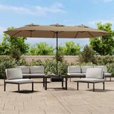 vidaXL Dvostruki suncobran smeđesivi 449 x 245 cm Cijene