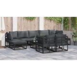 vidaXL Sjedeća garnitura za vrt 10 pcs Crna 70 x 70 x 32 cm Aluminij | shoptok.hr