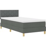 vidaXL krevet s opružnim okvirom s dušekom Tamno siva 100x200 cm Tkanina | shoptok.hr