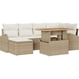 vidaXL 7-dijelni Vrtni Sofa Set s Jastučićima Bež Poli Ratan | shoptok.hr