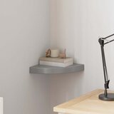  Plutajuća kutna polica visoki sjaj siva 25 x 25 x 3,8 cm MDF | shoptok.hr
