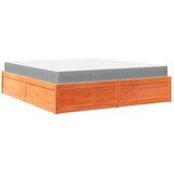  The Living Store Postelja z vzmetnico voščeno rjava 180x200 cm trdna borovina - Postelja, (21497407) | Shoptok.si