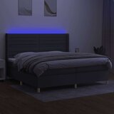  Box spring postelja z vzmetnico LED temno siva 200x200 cm blago, (20930235) | Shoptok.si