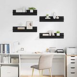 Police na zidu s policom 4 pcs Crni hrast 80 x 11,5 x 18 cm | shoptok.hr