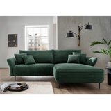 P & B KOTNA SEDEŽNA GARNITURA, rebrasti žamet temno zelena | Shoptok.si