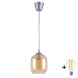 Brilagi LED luster na sajli GLASS 1xE27/60W/230V prečnik 14 cm srebrna/zadimljeno-braon | Eponuda.com