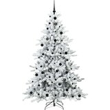 vidaXL Umjetno božićno drvce s nogom s 300 LED dioda Bijelo 210 cm PVC | shoptok.hr