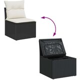  Vrtna sofa set Set od 8 Bež crna Ratan poliester Vanjski stol | shoptok.hr