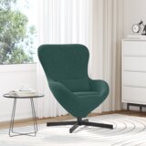 vidaXL jajčna stolica temno zelena barva iz žameta | Shoptok.si