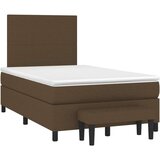  Box spring postelja z vzmetnico temno rjav 120x200 cm blago, (20899235) | Shoptok.si