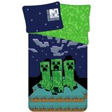 Jerry Fabrics Zelena/modra enojna bombažna otroška posteljnina 140x200 cm Minecraft "Sssleep Tight" – | Shoptok.si