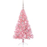 vidaXL Umjetna preddekorirana božićna jelka Roza 120 cm PVC | Shoptok.si