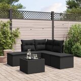 vidaXL 6-dijelni set vrtnih sofa s jastucima crni od poliratana Cijene