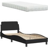  Krevet s madracem crni 90x190 cm od tkanine | shoptok.hr