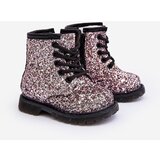 Boto Children's Glittery Lined Boots with a Zipper Pink Saussa | Shoptok.si