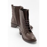LuviShoes 1190 Brown Leather Women's Boots Cene