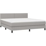  Box spring postelja z vzmetnico svetlo siva 160x200 cm žamet, (20898800) | Shoptok.si