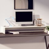  Stalak za monitor bijeli 100 x 27 x 15 cm od masivne borovine | shoptok.hr