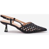 Boto Stiletto Heels With Pointed Toe And Open Heel Black Umirana | shoptok.hr