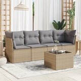  5-dijelni vrtni set sofa s jastucima bež od poliratana | shoptok.hr