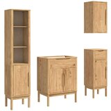  Set namještaja za kupaonicu s ladicama Zidne 4 pcs Vosak smeđa | shoptok.hr