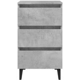  Noćni ormarić s metalnim nogama boja betona 40 x 35 x 69 cm | shoptok.hr