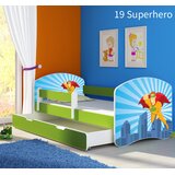  Dječji krevet ACMA s motivom, bočna zelena + ladica 140x70 cm 19 Superhero | shoptok.hr