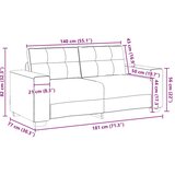  Dvosjed krem boje baršuna 180x77x82 cm | shoptok.hr