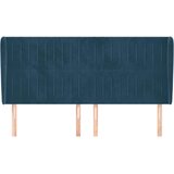  Uzglavlje s ušima tamnoplavo 183x23x118/128 cm baršunasto | shoptok.hr