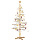 vidaXL Drveno božićno drvce s stalakom Smeđa 150 cm bambus | shoptok.hr