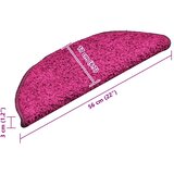 Prostirke za stepenice 15 kom 56x17x3 cm ružičaste poluokrugle | shoptok.hr