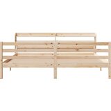 vidaXL Posteljni okvir z vzglavjem 200x200 cm trdna borovina | Shoptok.si