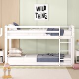 Möbrio Pogradna postelja iz borovega lesa z zaščito pred padcem + lestev - 90x200cm - bela, (22060463) | Shoptok.si