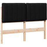  Tapecirani uzglavlje Smeđa i crna 120 cm Čvrsto borovo drvo | shoptok.hr