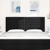  LED glava kreveta S LED lampica Crna 180 cm Poliester - Crna 180 cm Visoki uzglavlje | shoptok.hr