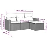  4-dijelni set vrtnih sofa s jastucima bež od poliratana | shoptok.hr
