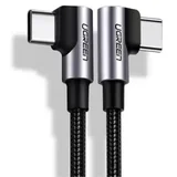 USB-C na USB-C kabel US323 Kutni 60W 3A 1m crni