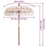  Balineški Parasol Krema 190 x 190 x 260 cm | Eponuda.com