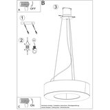 Nice Lamps Crna viseća svjetiljka s tekstilnim sjenilom ø 50 cm Galata – | shoptok.hr