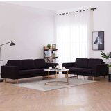 vidaXL 2-dijelni set sofa od tkanine crni cijene