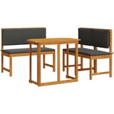  Set za objedovanje u vrtu od 4 dijela s jastučićima od masivnog drva akacije | shoptok.hr