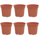  Okrugla saksija za cveće 6 pcs Crvena cigla Ø 15 x 12 cm - Crvena cigla Ø 15 x 12 cm 6 | shoptok.hr