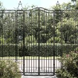 vidaXL Vrtna vrata črna 121x8x200 cm kovano železo | Shoptok.si