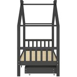  Okvir za dječji krevet s ladicama tamnosivi 90x200 cm borovina | shoptok.hr