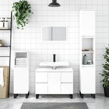 The Living Store Kopalniška omarica bela 80x33x60 cm inženirski les - Kopalniška Omarica, (21436634) Cene