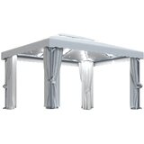 Sjenica sa zastorima i LED svjetlima 4 x 3 m krem bijela | shoptok.hr